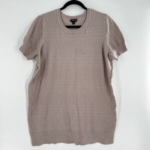 TORRID Size 2 Size 2XL Cream Short Sleeve Sweater‎ Blouse